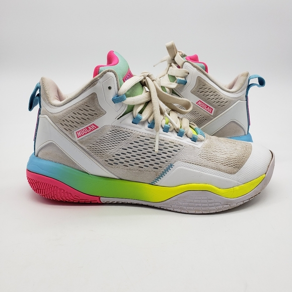 Moolah high top sneakers women US 8 Neon multi white base Neovolt Pro Mid shoes - Picture 1 of 11
